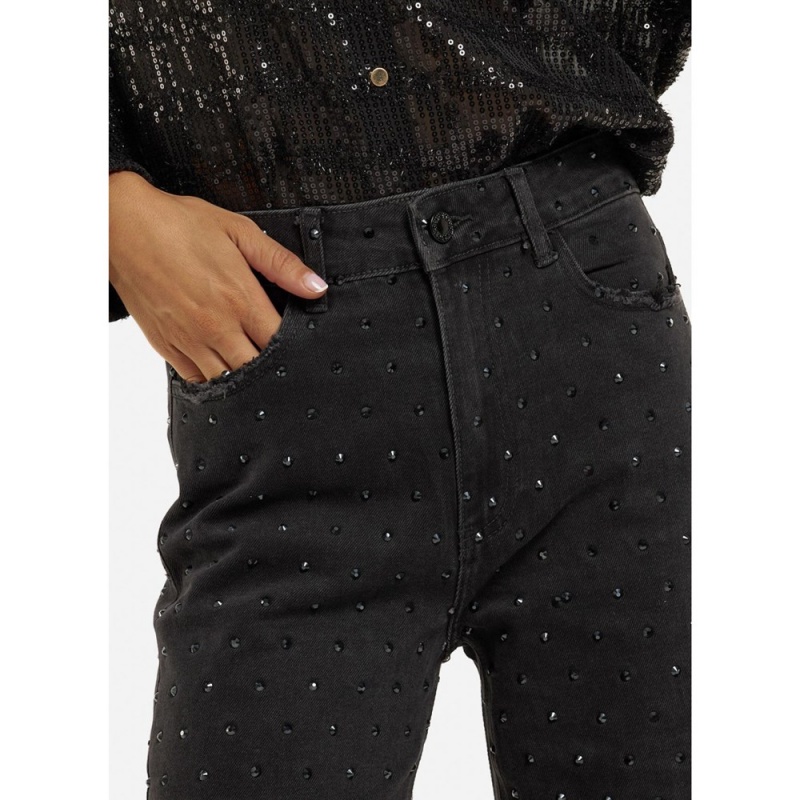 Pantalons Alma En Pena Droit With Glitter Jaune Femme | KMB-49619714